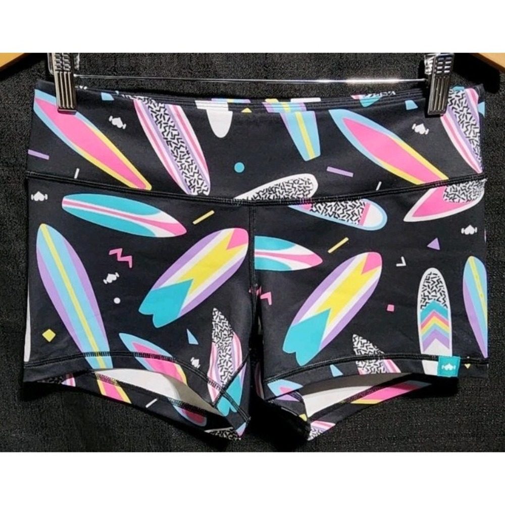 Wod Bottom Women's‎ Sz Lrg Athletic Workout Shorts 90s Surf Board Crossfit Gym
